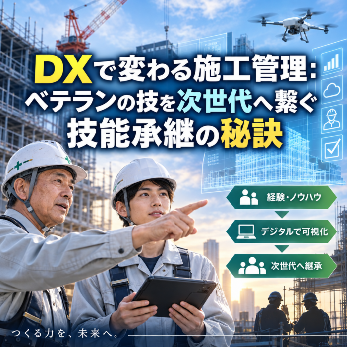 DXで変わる施工管理：ベテランの技を次世代へ繋ぐ技能承継の秘訣